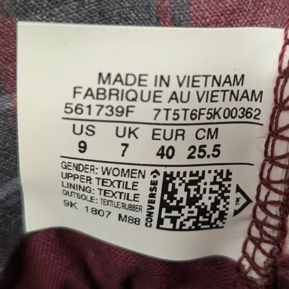 Converse 561739F Women's Madison Ox Low Top Sneaker in Dark Burgundy - Picture 2 of 16